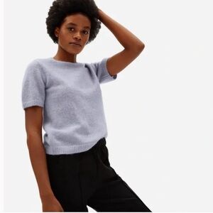 Everlane Periwinkle Short Sleeve Alpaca Sweater